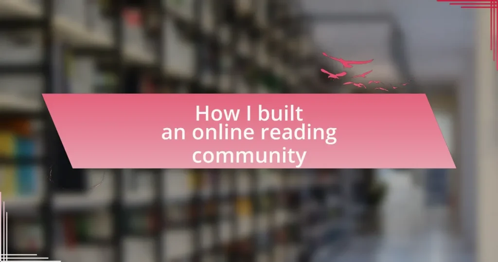 How I built an online reading community