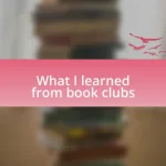 What I learned from book clubs